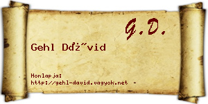 Gehl Dávid névjegykártya