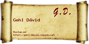 Gehl Dávid névjegykártya